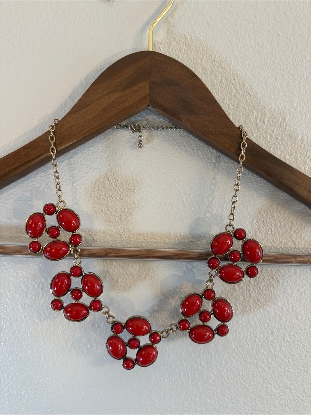 Statement Red Cluster Necklace - Women Jewelry